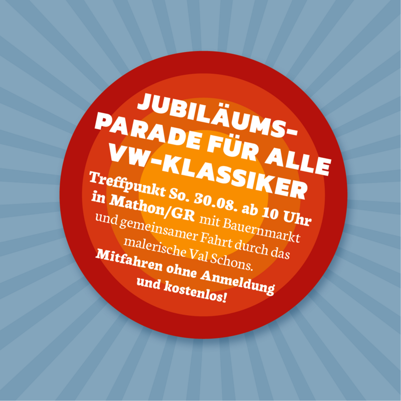 Bring deinen VW-Klassiker zur Parade am 30. August nach Mathon GR!